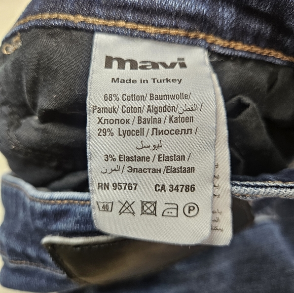 Mavi Zach Straight Leg Jeans 35x32 Dark Wash Stretch Denim - Picture 9 of 9